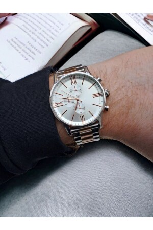 MNZ-Stainless IPC مطلي الفضة والذهب الوردي لون الرجال المعدات الرياضية ساعة معصم Drk-090 - DARK BLANC