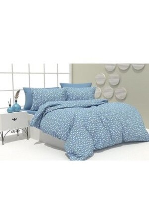 مجموعة من غطاءات الدرج الأزرق من MNZ-Star من خلال ورق رقمية ومادة مرنة ذات شخص مزدوج TYU87234 - EVİMCE