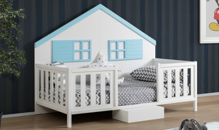 MNZ-Stars Montessori Bedstead Blue - Cadde Yıldız
