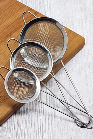 MNZ-Steel 3 Size Tea Strainer ثلاثي الجهاز Fma123609 - Mutfakçim