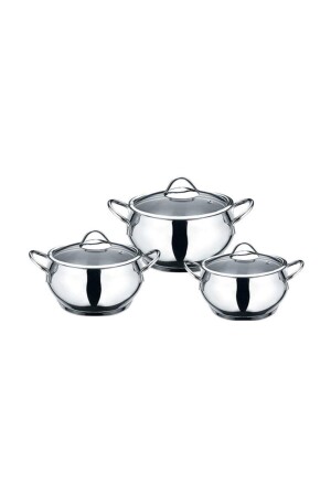 MNZ-Steel Elit 3-piece Casserole و Pot Set KHRMNLRD-708 - Kahramanlar