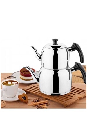 MNZ-Steel K-390 Vista Mini Size Plain Teapot أسود أسود 2021ST2686 - Genel Markalar