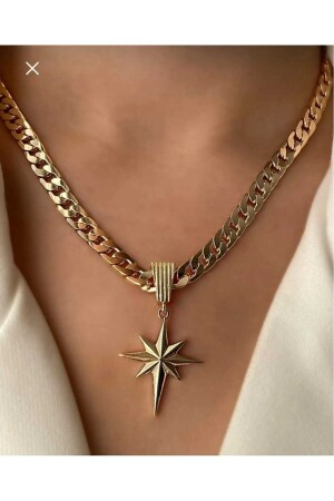 MNZ-Steel Pole Star Collar Gold - Lizabutik