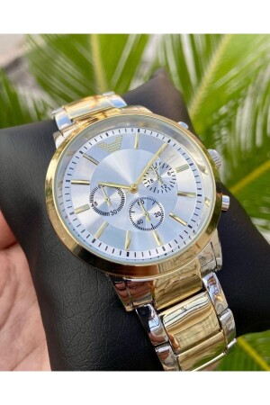 MNZ-Steel Strap Gold - Silver اثنين من الألوان ساعة الذراع للرجال ÇENÇEN01002 - ÇENÇEN