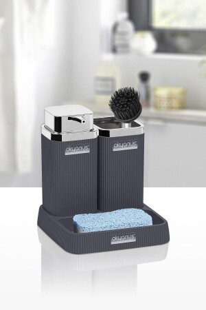 MNZ-Stella Anthracite Chrome Sink Set OKY-465-1 - Okyanus Home