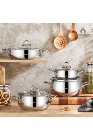 MNZ-Stone Stn-5674 8 قطعة طباخ الصلب مجموعة 2020ST0000018009 - Amboss