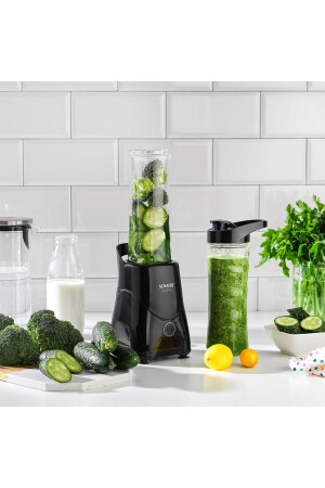 MNZ-Stormy Smothie Blender الشخصي، أسود (400 وات، 1 قطعة 600 مل زجاجة) 2S661-25029-ANT01 - Schafer