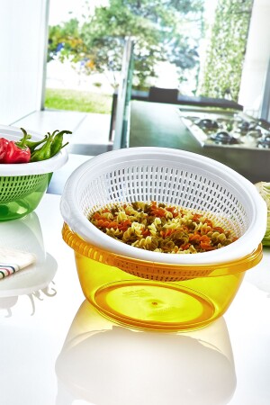 مخزن MNZ-Strainer 4200 مل مخزن حوض وموقد وموقد وموقد غسيل الفاكهة الخضروات - Emofom