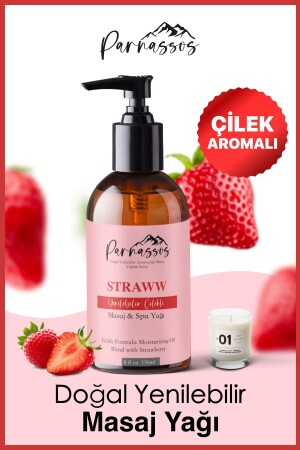 MNZ-Strawberry Aromatherapy زيت التدليك القابلة للأكل 150 مل - Parnassos