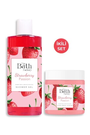MNZ-Strawberry Body Scrub + غيل دش فراولة - The Bath Factory
