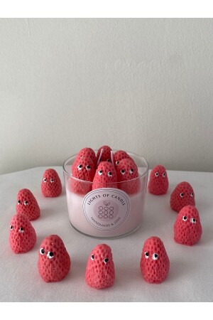 شمعة زجاجية من MNZ-Strawberry - Lıghts Of Candle Handmade & 2020