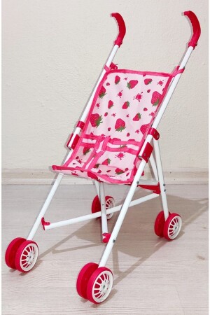 MNZ-Strawberry نمط لعبة معدنية الكرسي المشي عصا الكرسي الطفل الأحمر الأبيض نمط - Brother Toys