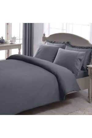MNZ-Stripe Premium Basic King Size Duvet Cover Set انتراكيت 000001000043558002 - Taç
