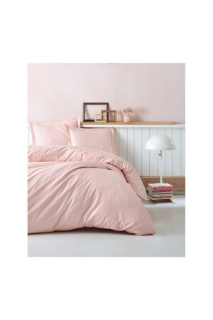 MNZ-Stripe - Pudra Elegant Series مضاعفة غطاء غطاء CTN-EGT-STP-STN-Ç. K-N. T-Powder - Cotton Box