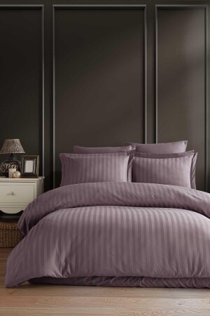 MNZ-Stripe Satin Double Duvet Cover Set OST91711 - İyi Geceler İstanbul