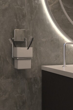 محفظة فرشاة الأسنان الكرومية من MNZ-Strong Adhesive DC-4783 - ASYA BAZAAR