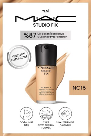 MNZ-STUDIO FIX FLUID SPF 15 MATTE FOUNDATION-NC15 30 مل - Mac