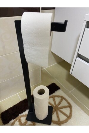 MNZ-Sturdy Black استخدام عملي حامل ورق المرحاض قابلة للتجميع ، لا تتحول ، لا ترتعش. - RENKYAPI