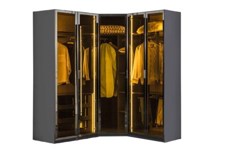 MNZ-Suare Anthracite 5 أبواب الملابس الخزانة - Cadde Yıldız