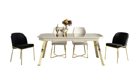 مجموعة طاولة الطعام من كريم MNZ-Suave - Cadde Yıldız