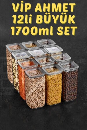 MNZ-Sude سلسلة 12 Li 1700 مل حاوية تخزين الفراغ مجموعة sude12lİ1700 - Vip Ahmet