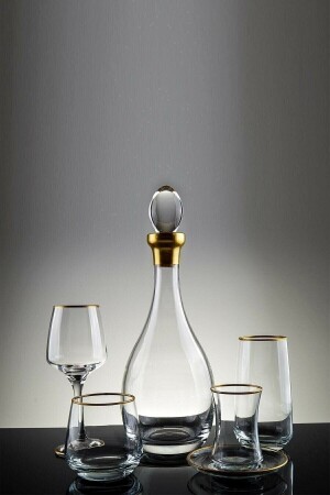 MNZ-Sudisizayn 61 قطعة طقم المياه لـ 12 شخص طقم المياه (GOLD GILDED) P31S5707 - CAM