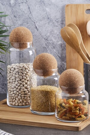 MNZ-Sughero 3 قطع زجاجية مع غطاء الفخار وتركي العطور مجموعة Fma078090 Fma023326 SF-13066 - Perotti