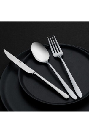 MNZ-Sultan Sade 30 Piece Fork Spoon Set بدون سكين NHR-SLTN-30PRC - Nehir