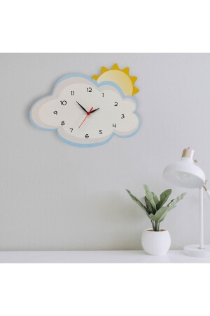 (MNZ-Sun Behind the Cloud) ديكورات غرفة الأطفال ساعة جدارية - CajuArt