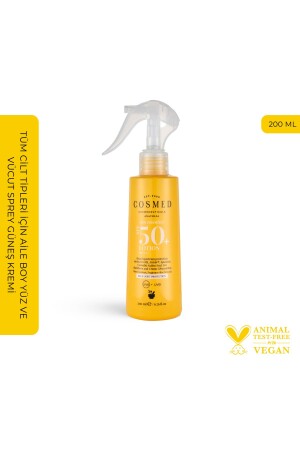 مادة MNZ-Sun محرّمة SPF 50 مقاس عائلي كريم أشعة الشمس لجميع أنواع الجلد 200 مل - Cosmed