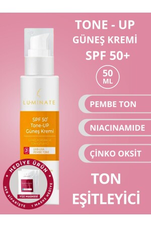 كريم الشمس MNZ-Sun SPF 50 Pink Face Sun Cream Pink Touch Color Tone Equalizer حماية عالية Uva 50 ملي ليت00011 - Luminate