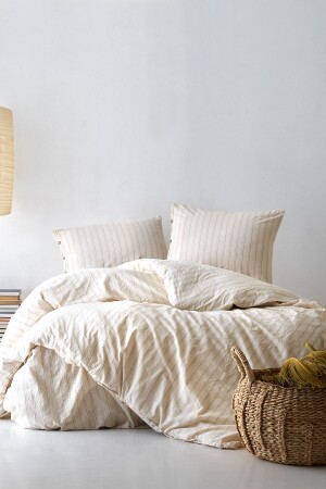 MNZ-Sunday 100% القطن الواحد الغسيل الخيط الصفراء المشرقة غطاء القماش الموضع البني - Berolige