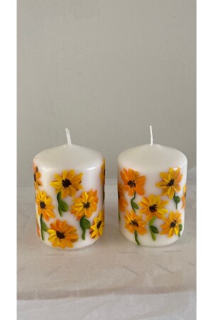 MNZ-Sunflower نمط شمعة 2 كتلة - Lights Of Candle