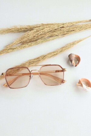 نظارات شمسية MNZ-Sunglasses Unisex Bone Vintage Retro Rose Glass شفافة الوردة الإطار UV400 محمية QUALITYMETAL00755 - LOOKUP