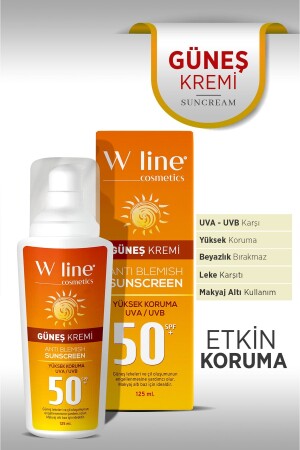 واقي من الشمس من المنطقة المختلفة من المنطقة المظلمة (MNZ-Sunscreen Anti Dark Spot Spf 50 125 Ml) - wline