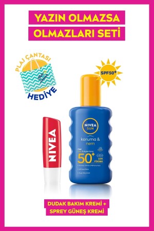 MNZ-Sunscreen & Moisturizing Spray Gkf 50 200 ml فاكهة شين توت البراولة كريم الشفاه مجموعة NVE. 827 - NIVEA