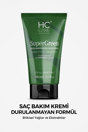 MNZ-Super Green - خمر رعاية الشعر المفروض مع مستخلص النباتات - 150 مل - Hc Care