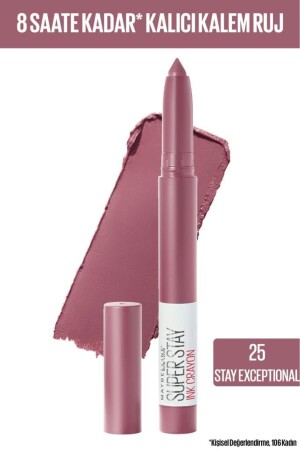 (MNZ-Super Stay Ink) قلم قلم كريون ماتي ليبستيك - 25 بقية استثنائية - Maybelline New York