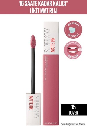 MNZ-Super Stay Matte Ink سائل مات شفة - 15 حبيب - وردي - Maybelline New York
