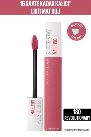 MNZ-Super Stay Matte Ink سائل مات شفة - 180 ثورية - وردي - Maybelline New York