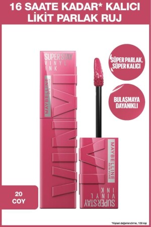 MNZ-Super Stay Vinyl Ink طويل الأمد سائل لامع شفة 20 Coy - Maybelline New York