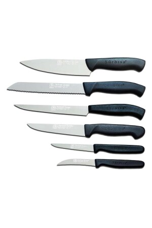 MNZ-Sürbısa 6 قطعة سكين مطبخ أسود مجموعة 4 61170202TRBS - Sürbisa