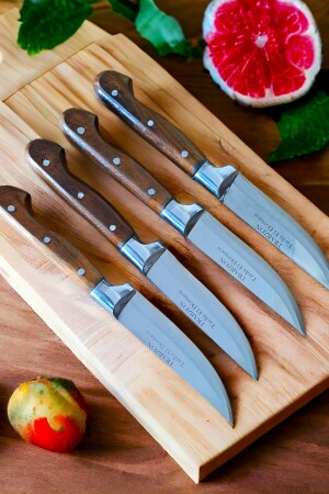 المطبخ من النظام التجاري (MNZ-Sürmene) خنجر الخبز اللحم الخضار مجموعة 4 قطع طائر مجموعة الخشب المكافأة 22 سم - Swencraft