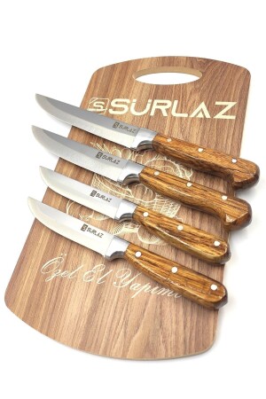 سكين MNZ-Sürmene Set لحم الخبز الخضروات سكين الفاكهة سكين المطبخ 4 قطع - Sürlaz