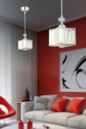 MNZ-Swan Single Chrome 2 Piece Crystal و Stone تصميم عصري المطبخ-القاعة مصباح معلق كريستال شمعة مجموعة 7000-1098-10-01-02 - Apliqa