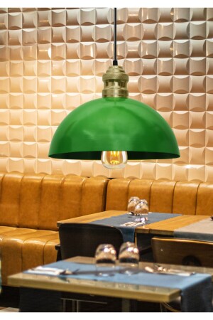 MNZ-Swiss Retro Green Metal Single Pendant Lamp مطعم كافي Ayd-3105 AYD-3105 - HOMİNG