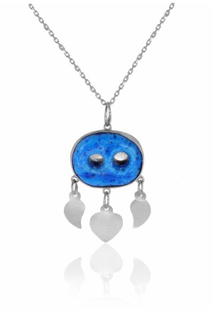 MNZ-Syriac Evil Eye Bead قلادة SGTL4657 - Söğütlü Silver