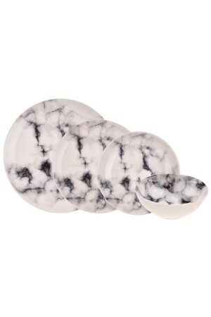 MNZ-T2918 بين 24 قطعة عشاء البورتسلين مجموعة سوداء ZUC-BAMBU-000317 - Taşev