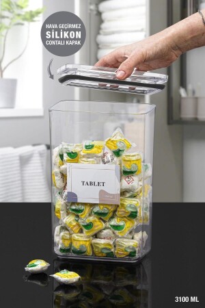 (MNZ-Tablet) الفراغ مستطيل 3. 1 ليتة حاوية تخزين TBL-245 - Okyanus Home