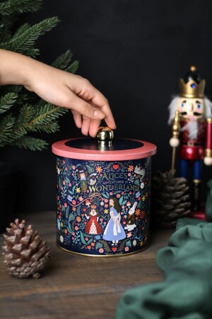 حاوية تخزين المعادن الدائرة ذات النمط من MNZ-Tales، حاوية تخزين الطعام - صندوق المنظم 14 سم × 15 سم ER143 - Evle